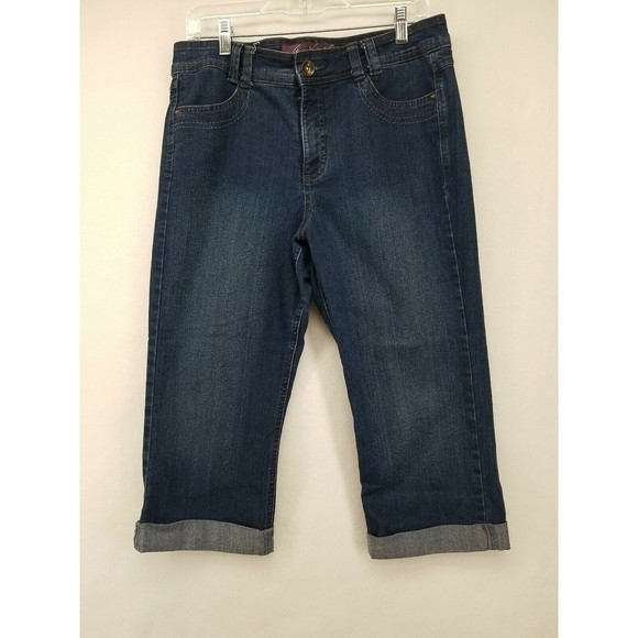 Gloria Vanderbilt Denim - GLORIA VANDERBILT WOMENS JEANS BLUE 12 CAPRI CROP PEDAL PUSHERS PANTS MID-RISE
